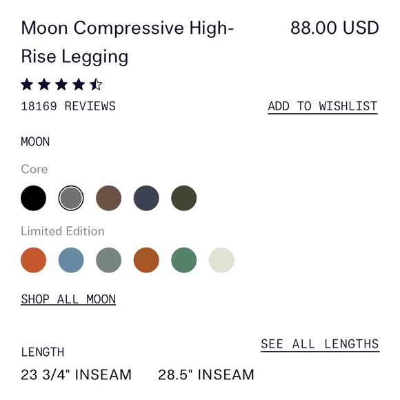 LIKE NEW Girlfriend Collective Smoke Gray Comprehensive High Rise Long Legging - Picture 5 of 5